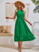 Summer Holidays' Chic Solid Color Halter Neck V Sleeveless Dress