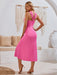 Elegant Solid Color Off-Shoulder Dress with Streamer Detail