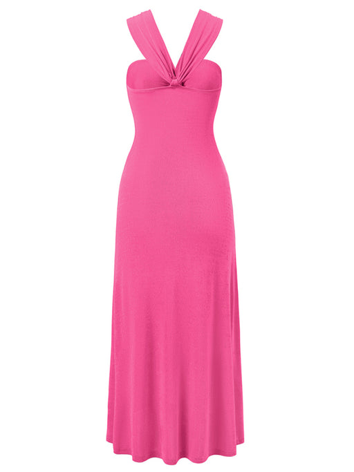 Off-Shoulder Elegance: Solid Color Dress with Streamer Detail