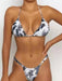 Strappy Padded Push Up Bikini Set for Women - Solid Color Beachwear