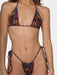 Sexy Digital Print Triangle Soft Bag Bikini Set for Women