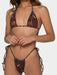 Sexy Digital Print Triangle Soft Bag Bikini Set for Women
