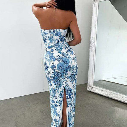 Tempting Backless Slit Maxi Evening Dress