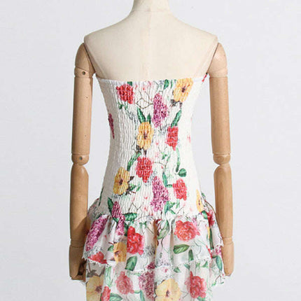 New fashionable and elegant printed halterneck design slim-fitting short dress