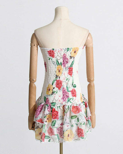 New fashionable and elegant printed halterneck design slim-fitting short dress