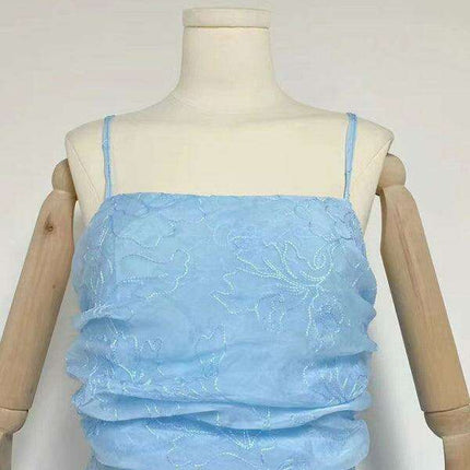 Chic Strapless Maxi Dress with Unique Sling Waist - Timeless Romance