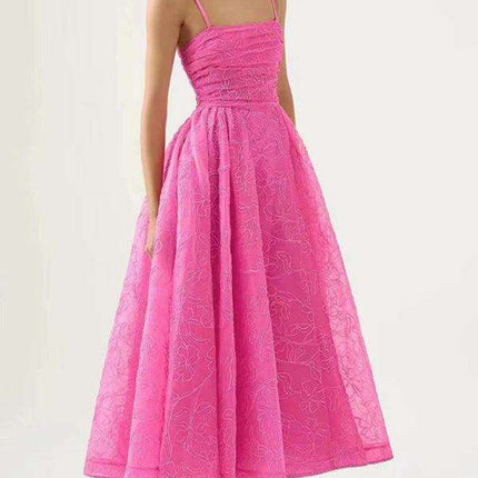 Chic Strapless Maxi Dress with Unique Sling Waist - Timeless Romance