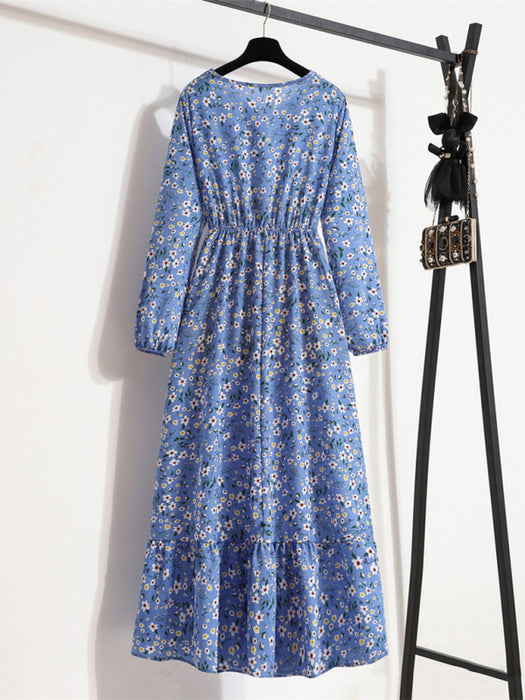 Elegant Floral Chiffon Maxi Dress for Effortless Style