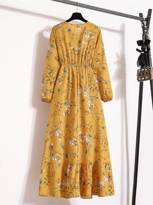 Elegant Floral Chiffon Maxi Dress for Effortless Style