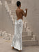 Striking Backless Fishtail Evening Gown