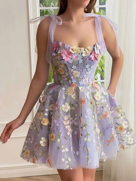 Women's fashion three-dimensional flower embroidery hip-hugging sexy suspender dress