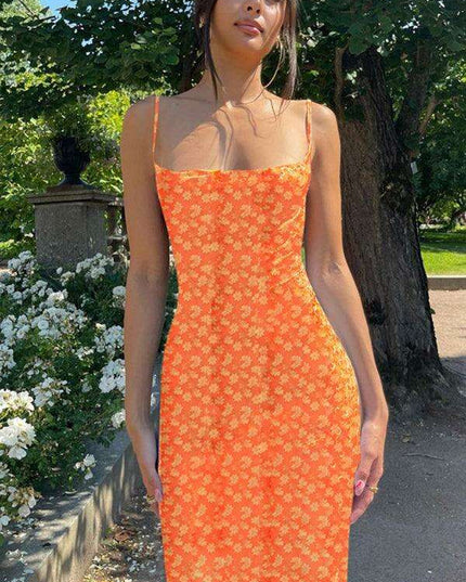 Backless Floral Suspender Dress - Chic Summer Delight