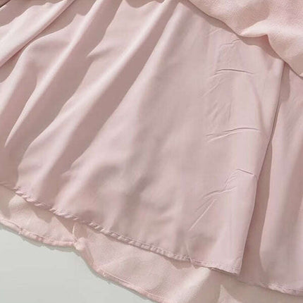 New sweet high-waisted flower-cut suspender dress