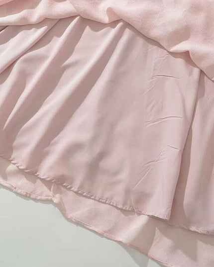 New sweet high-waisted flower-cut suspender dress