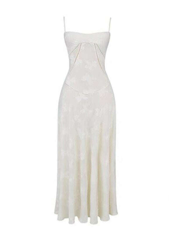 New sweet high-waisted flower-cut suspender dress