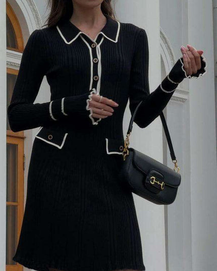 Elegant Modern Lapel Dress: A Fusion of Classic Charm and Trendy Style