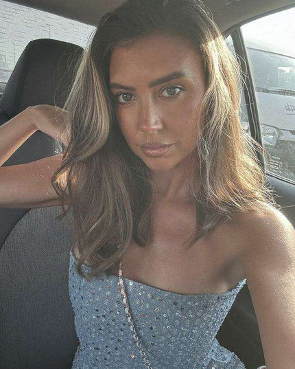 Sparkling Sequin Denim Bodycon Tube Top for Trendy Women