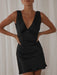 French Style V-neck Sleeveless Open-Back Strappy Dress