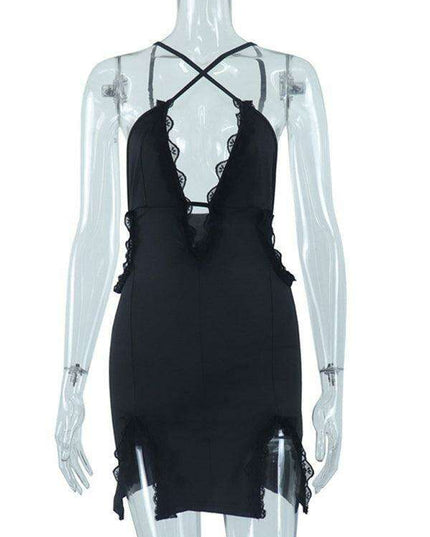 Elegant Curvy Fit Lace-Detail Bodycon Dress