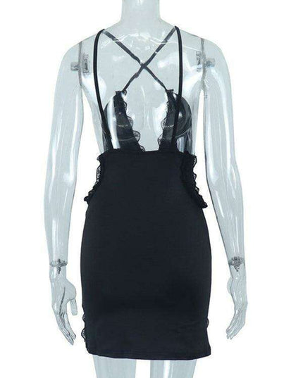 Elegant Curvy Fit Lace-Detail Bodycon Dress