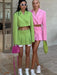 Vibrant Long-Sleeve Suit and A-Line Skirt Duo