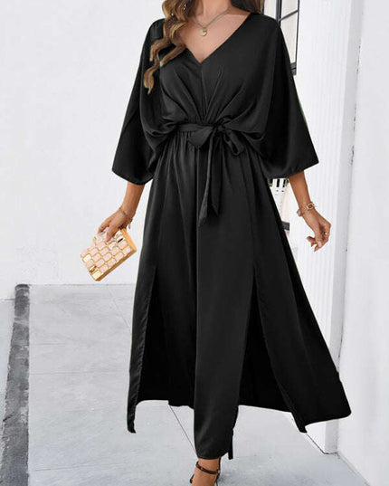 Women's new style elegant V-neck loose dress