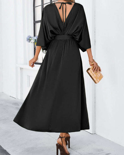 Women's new style elegant V-neck loose dress