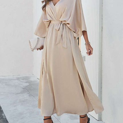 Women's new style elegant V-neck loose dress