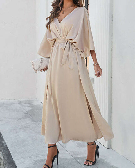 Women's new style elegant V-neck loose dress