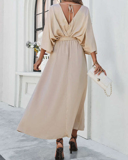 Women's new style elegant V-neck loose dress