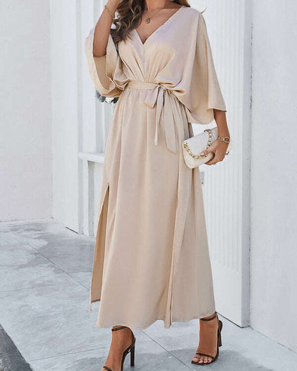 Women's new style elegant V-neck loose dress