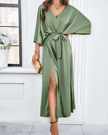 Women's new style elegant V-neck loose dress