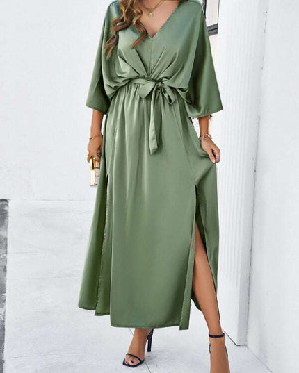 Women's new style elegant V-neck loose dress
