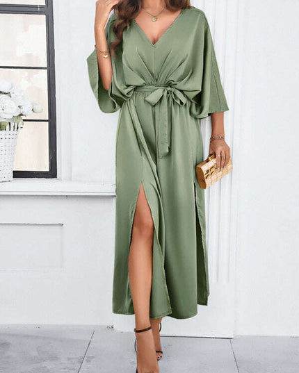 Women's new style elegant V-neck loose dress