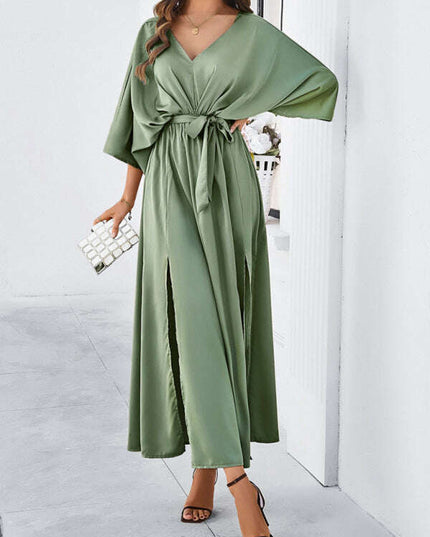 Women's new style elegant V-neck loose dress