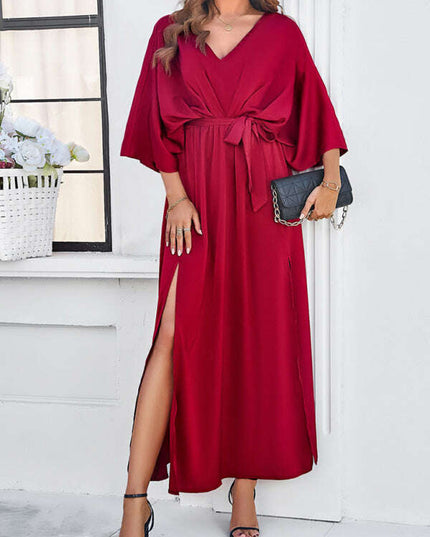 Women's new style elegant V-neck loose dress