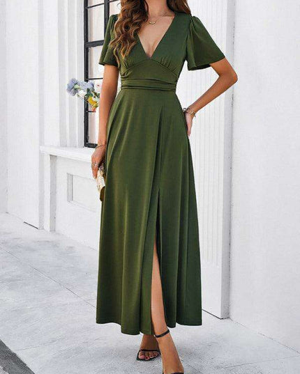 Effortless Chic V-Neck Maxi Dress - Elegant Style for Every Occasion