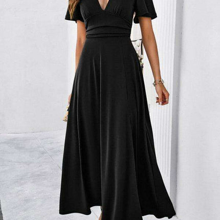 Effortless Chic V-Neck Maxi Dress - Elegant Style for Every Occasion
