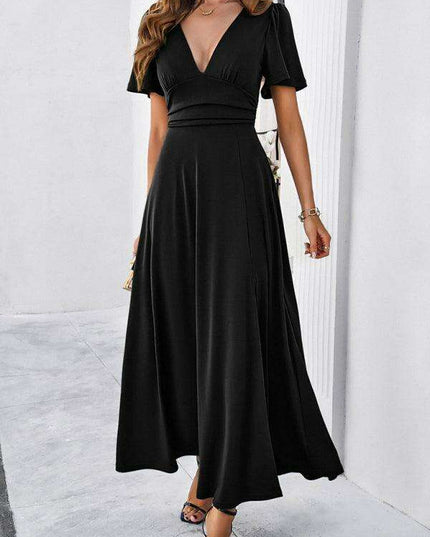 Effortless Chic V-Neck Maxi Dress - Elegant Style for Every Occasion