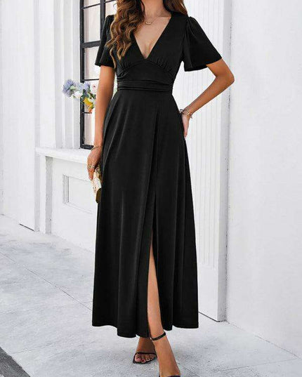 Effortless Chic V-Neck Maxi Dress - Elegant Style for Every Occasion
