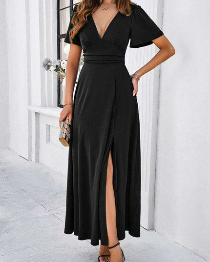 Effortless Chic V-Neck Maxi Dress - Elegant Style for Every Occasion