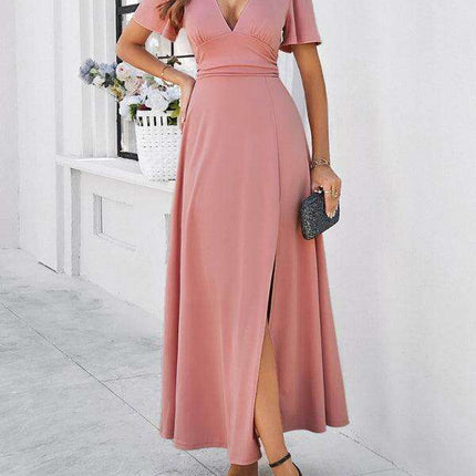 Effortless Chic V-Neck Maxi Dress - Elegant Style for Every Occasion