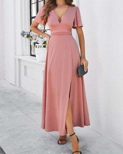 Effortless Chic V-Neck Maxi Dress - Elegant Style for Every Occasion