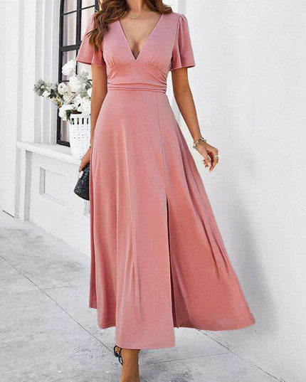 Effortless Chic V-Neck Maxi Dress - Elegant Style for Every Occasion
