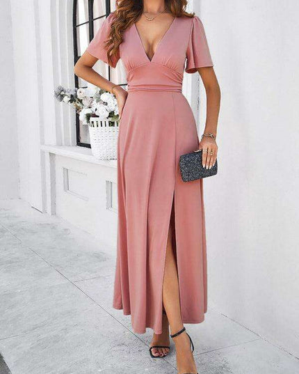 Effortless Chic V-Neck Maxi Dress - Elegant Style for Every Occasion
