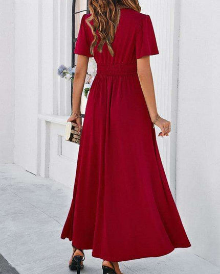 Effortless Chic V-Neck Maxi Dress - Elegant Style for Every Occasion