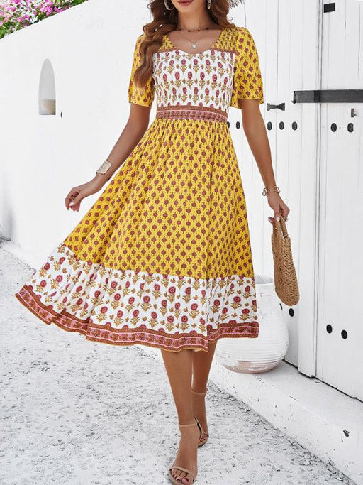 Women's resort casual printed dress