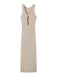 New women's solid color pullover V-neck sleeveless sexy hollow slit dress