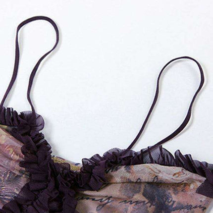 Captivating Backless Halter Dress with Unique Digital Print and Elegant Hollow Accents