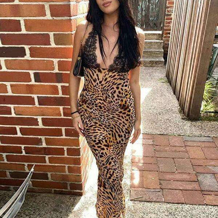 Leopard Lace Suspender Dress - Embrace Your Inner Diva